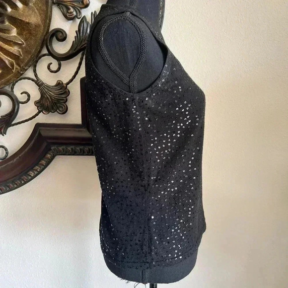 Double D Ranch Women’s Black Sleeveless Sequin Scoop Neck Sweater Top Size Small - Picture 9 of 12